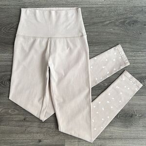 Aerie OFFLINE OG Legging Beige & White Spotted Hem High Rise Women's XS NWOT